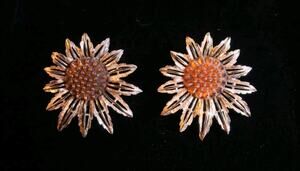 1960s vintage Sarah Coventry "Starburst" (or Sunflower) clip-on earrings.